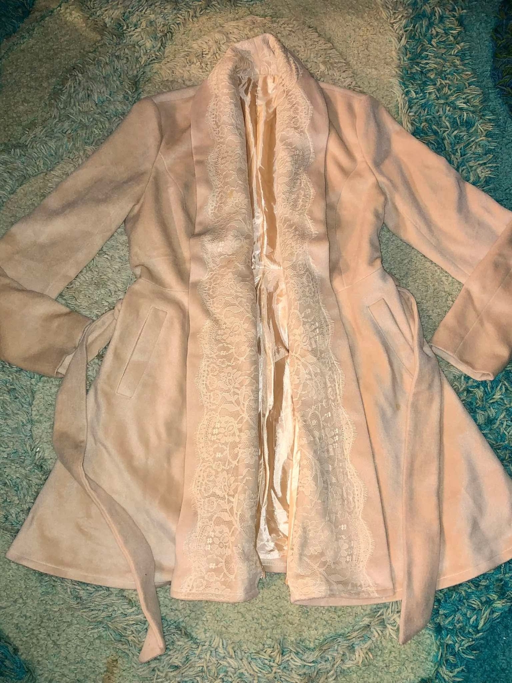Women's Lace-Trim Robe - Blush Pink